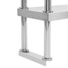 vidaXL 2-Tier Work Table Overshelf 47.2"x11.8"x25.6" Stainless Steel