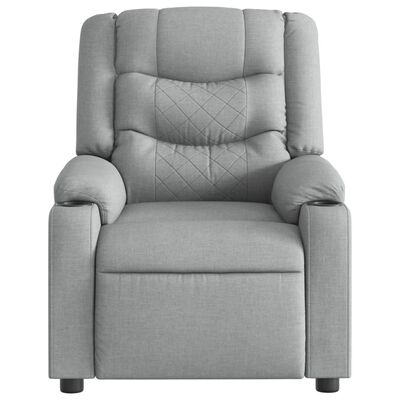 vidaXL Massage Recliner Chair Light Gray Fabric