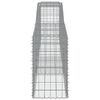 vidaXL Gabion Basket Set of 9 Silver Galvanized Iron Large Durable