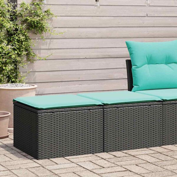 vidaXL Garden Sofa Set Black PE rattan, powder-coated steel Medium
