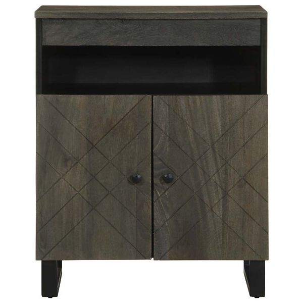 vidaXL Sideboard Black Solid mango wood with grey finish Medium