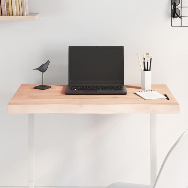 vidaXL Table Top Medium brown Solid oak wood, untreated 31.5x19.7 in