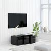 vidaXL TV Stand High Gloss Black 31.5"x13.4"x11.8" Engineered Wood