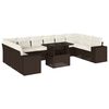 vidaXL Garden Sofa Set Brown Poly Rattan Large UV-resistant materials