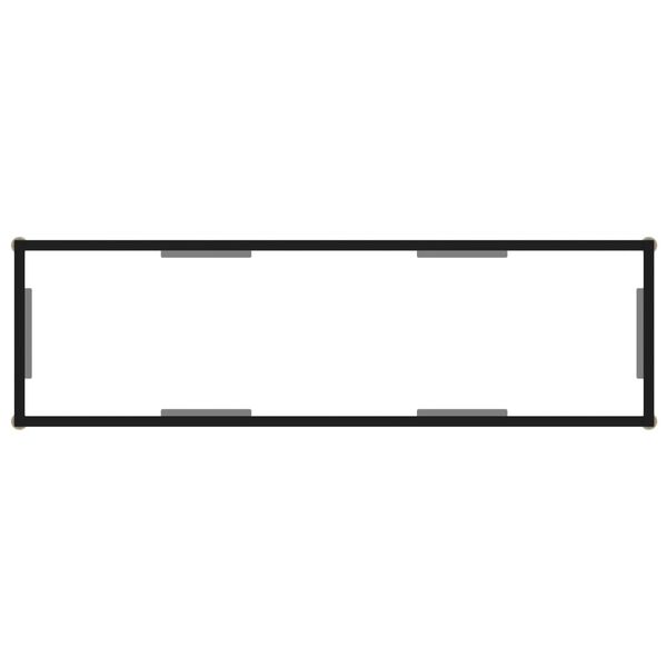 vidaXL Console Table Clear and Black Tempered Glass, Powder-Coated Steel