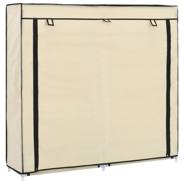 vidaXL Shoe Cabinet Cream Non-woven fabric, Iron Large Shoe Cabinet