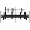 vidaXL Bed Frame Black Steel 63x79 in Bed Frame Rectangular