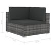 vidaXL Sofa Set Grey PE rattan Medium Modular Garden Sofa Set