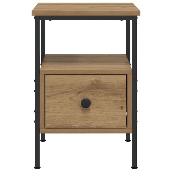vidaXL Bedside Cabinet Artisan Oak Engineered wood, Iron Compact