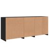 vidaXL Sideboard Black Engineered wood, Glass Large Sideboard