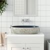 vidaXL Countertop Basin Sand and Blue Oval 23.2x15.7x5.5" Ceramic