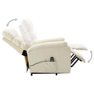 vidaXL Stand-up Recliner Cream White Faux Leather