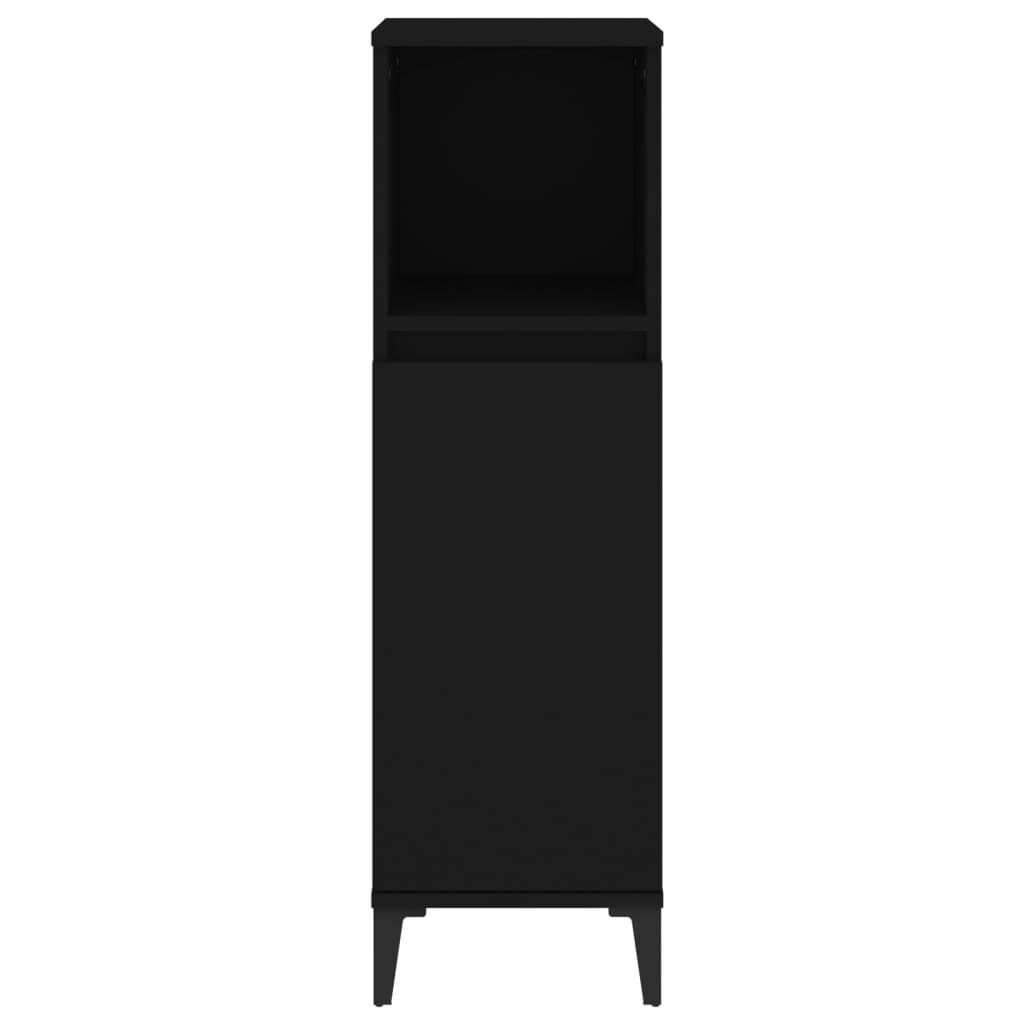 vidaXL Bathroom Cabinet Black Engineered wood, Metal Standard