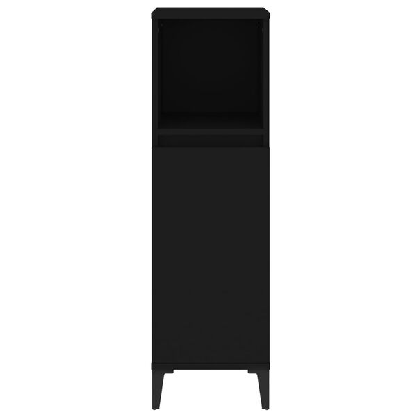 vidaXL Bathroom Cabinet Black Engineered wood, Metal Standard