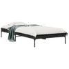 vidaXL Bed Frame Black Engineered wood and metal Twin Durable
