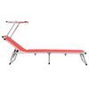 vidaXL Sun Lounger Red Aluminum Standard Collapsible