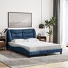 vidaXL Bed Frame Blue Polyester Full Bed Frame Waveform Modern