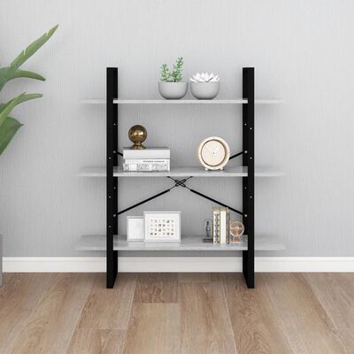 vidaXL Book Cabinet Concrete Gray 39.4"x11.8"x41.3" Engineered Wood