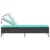 vidaXL Patio Sun Lounger Black, Cream White