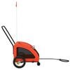 vidaXL Pet Bike Trailer Orange and Grey Oxford fabric, iron, PVC Small