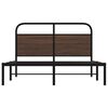 vidaXL Bed Frame Brown Oak Steel, Engineered Wood Full Durable