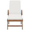 vidaXL Sunlounger Set of 2 Cream Solid Teak Wood Extra Long