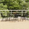 vidaXL Garden Dining Set Black Poly Rattan, Steel, Tempered Glass Durable