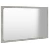 vidaXL Mirror Concrete grey Engineered wood, Acrylic Medium Mirror