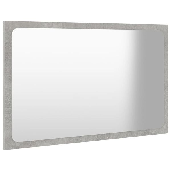 vidaXL Mirror Concrete grey Engineered wood, Acrylic Medium Mirror