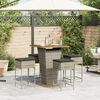 vidaXL Garden Bar Set Grey PE rattan 5-piece Removable Covers