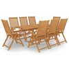 vidaXL Garden Dining Set Warm teak brown Solid Teak Wood Large Foldable