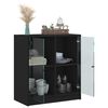 vidaXL Side Cabinet Black Engineered wood, Glass Medium Side Cabinet