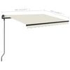 vidaXL Manual Retractable Awning with Posts 9.8'x8.2' Cream