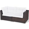vidaXL Outdoor Furniture Set Brown, Cream White