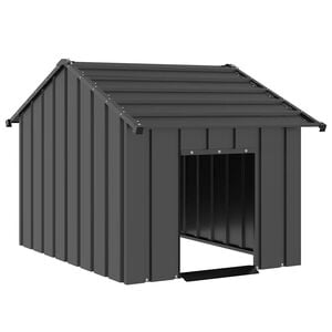 vidaXL Dog House Anthracite Galvanized Steel Medium Durable Dog House