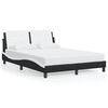 vidaXL Bed Frame Black and white Faux leather Double Bed Frame