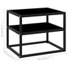 vidaXL Console Table Black Tempered glass, Powder-coated steel