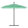 vidaXL Garden Parasol Green, Straw Polyester, Steel, Straw Large