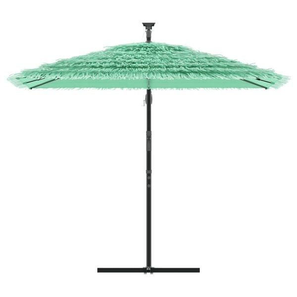 vidaXL Garden Parasol Green, Straw Polyester, Steel, Straw Large