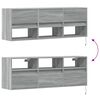 vidaXL TV Wall Cabinet Grey sonoma Engineered wood Medium Wall mounting