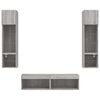 vidaXL 6 Piece TV Wall Units with LED Gray Sonoma Engineered Wood