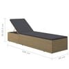 vidaXL Sunlounger Brown and Dark Grey PE rattan Standard Foldable