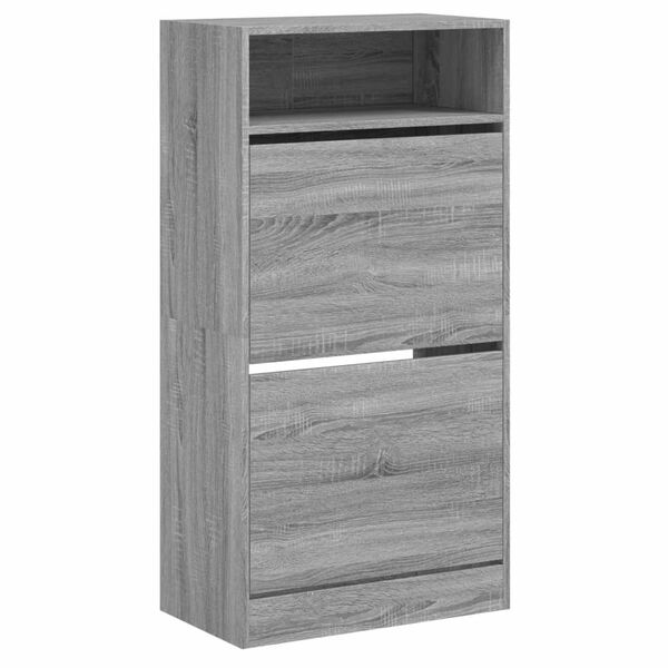 vidaXL Shoe Cabinet Grey Sonoma Engineered Wood Compact Shoe Cabinet