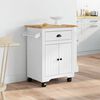 vidaXL Kitchen Trolley "BODO" White and Brown 28.3x17.7x31.5"