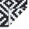vidaXL Outdoor Carpet ARAKIL White and Black 74.8"x114.2" PP