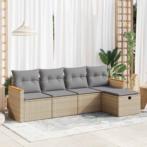 vidaXL Garden Sofa Set Beige