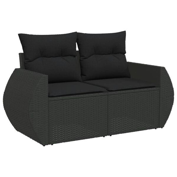 vidaXL Garden Sofa Set Black