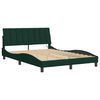 vidaXL Bed Frame Dark Green Velvet, Metal, Solid Pine Wood, Plywood Full