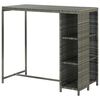 vidaXL Bar Table Grey PE Rattan, Steel 47.2 x 23.6 x 43.3 in Bar Table
