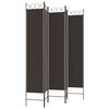 vidaXL 5-Panel Room Divider Brown 78.7"x86.6" Fabric